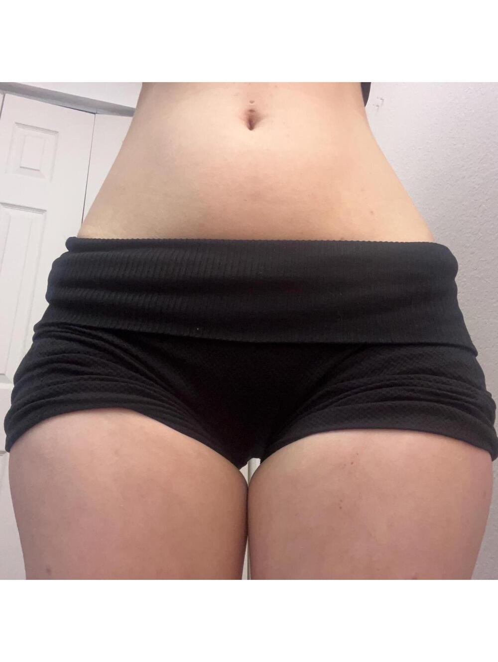 black foldover shorts